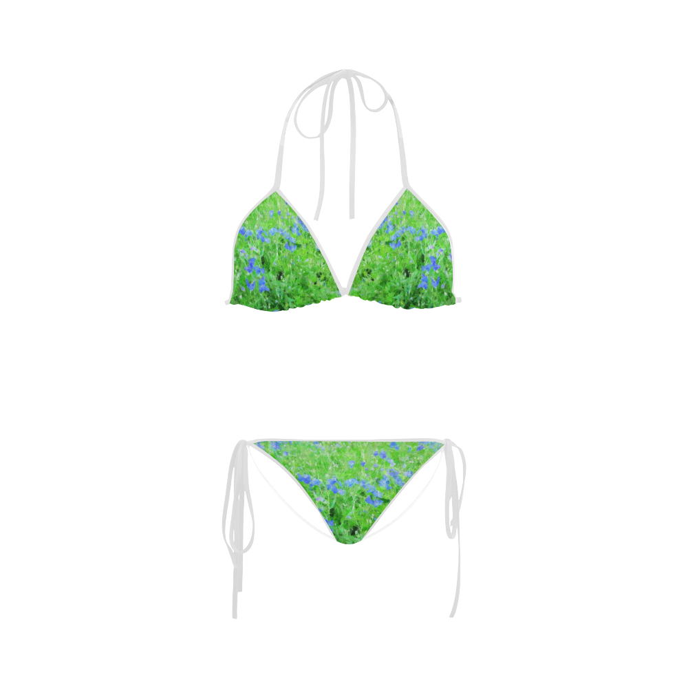 Periwinkle Fields Floral Custom Bikini Swimsuit