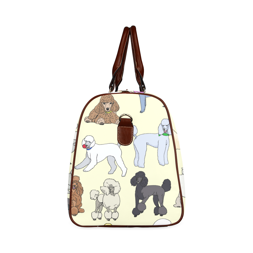 poodles show bag cream Waterproof Travel Bag/Large (Model 1639)