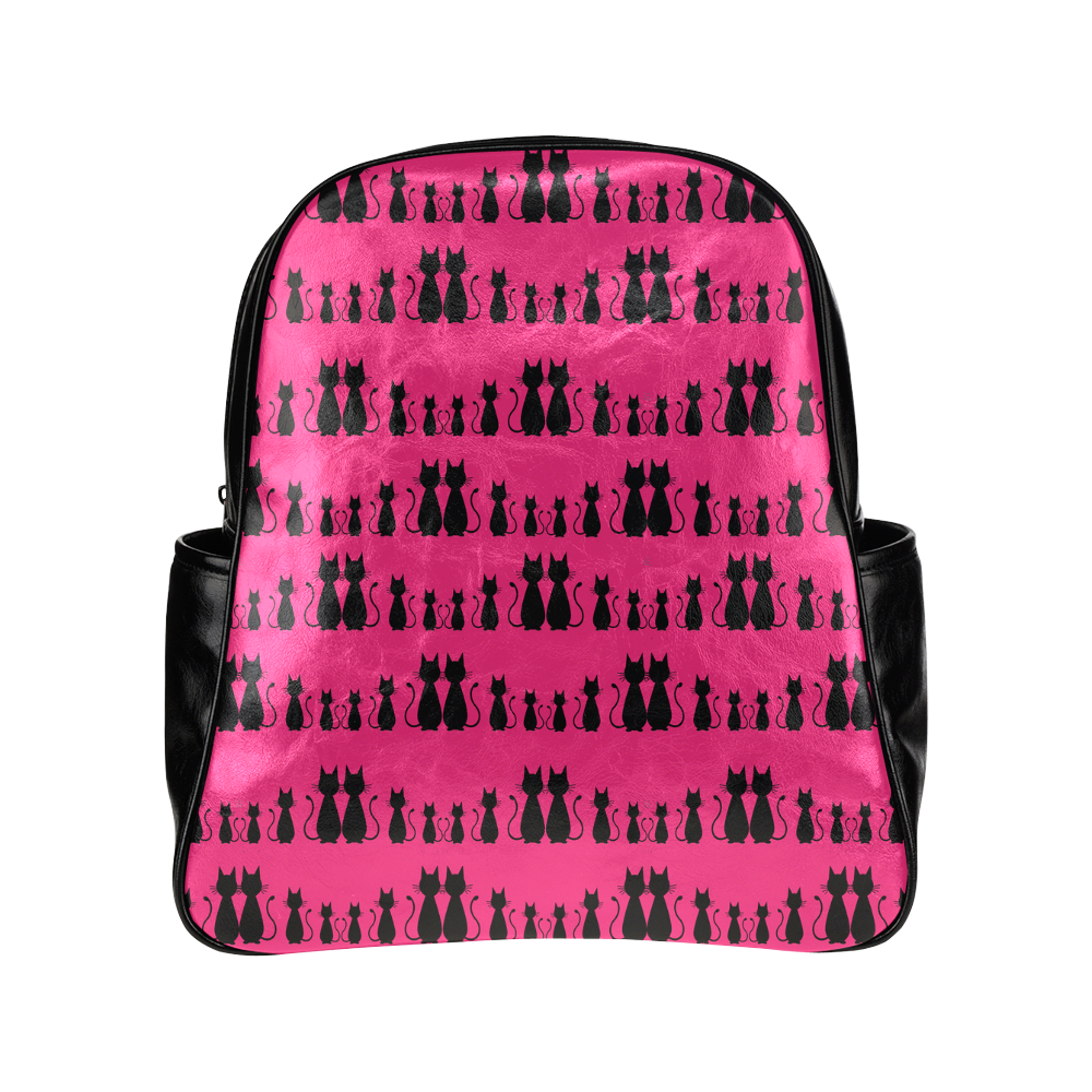 Cat Pattern Multi-Pockets Backpack (Model 1636)