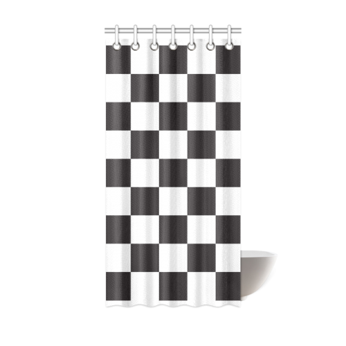Checkerboard Black and White Squares Shower Curtain 36"x72"