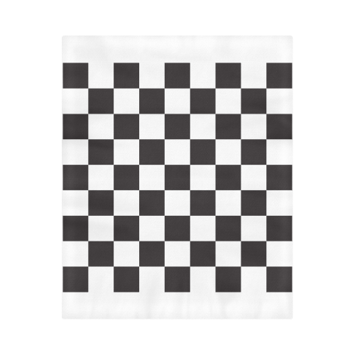 Checkerboard Black and White Squares Duvet Cover 86"x70" ( All-over-print)
