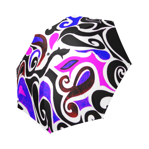 wacky retro swirl Foldable Umbrella (Model U01)