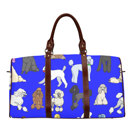 poodles show bag cobal Waterproof Travel Bag/Large (Model 1639)