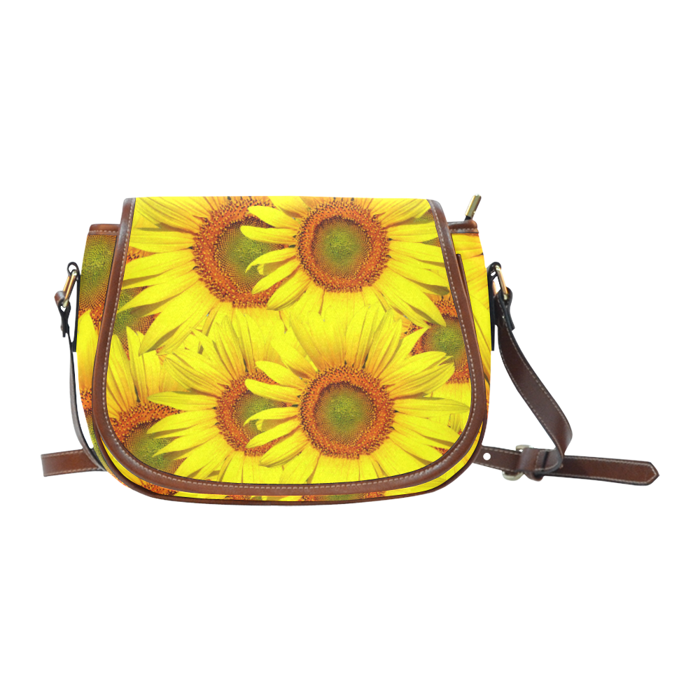 Sunny Sunflowers Saddle Bag/Small (Model 1649) Full Customization