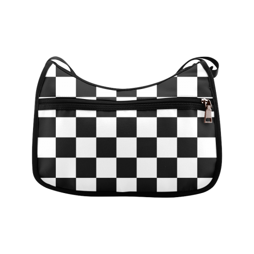 Checkerboard Black and White Crossbody Bags (Model 1616)