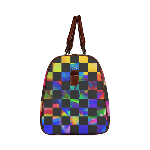 Checkerboard psy·che·del·ic Waterproof Travel Bag/Large (Model 1639)