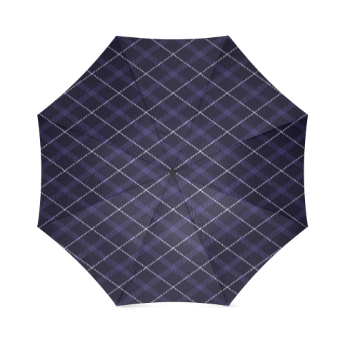 Royal Blue Plaid / Tartan Foldable Umbrella (Model U01)