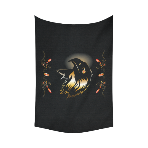 Eagle in gold and black Cotton Linen Wall Tapestry 90"x 60"