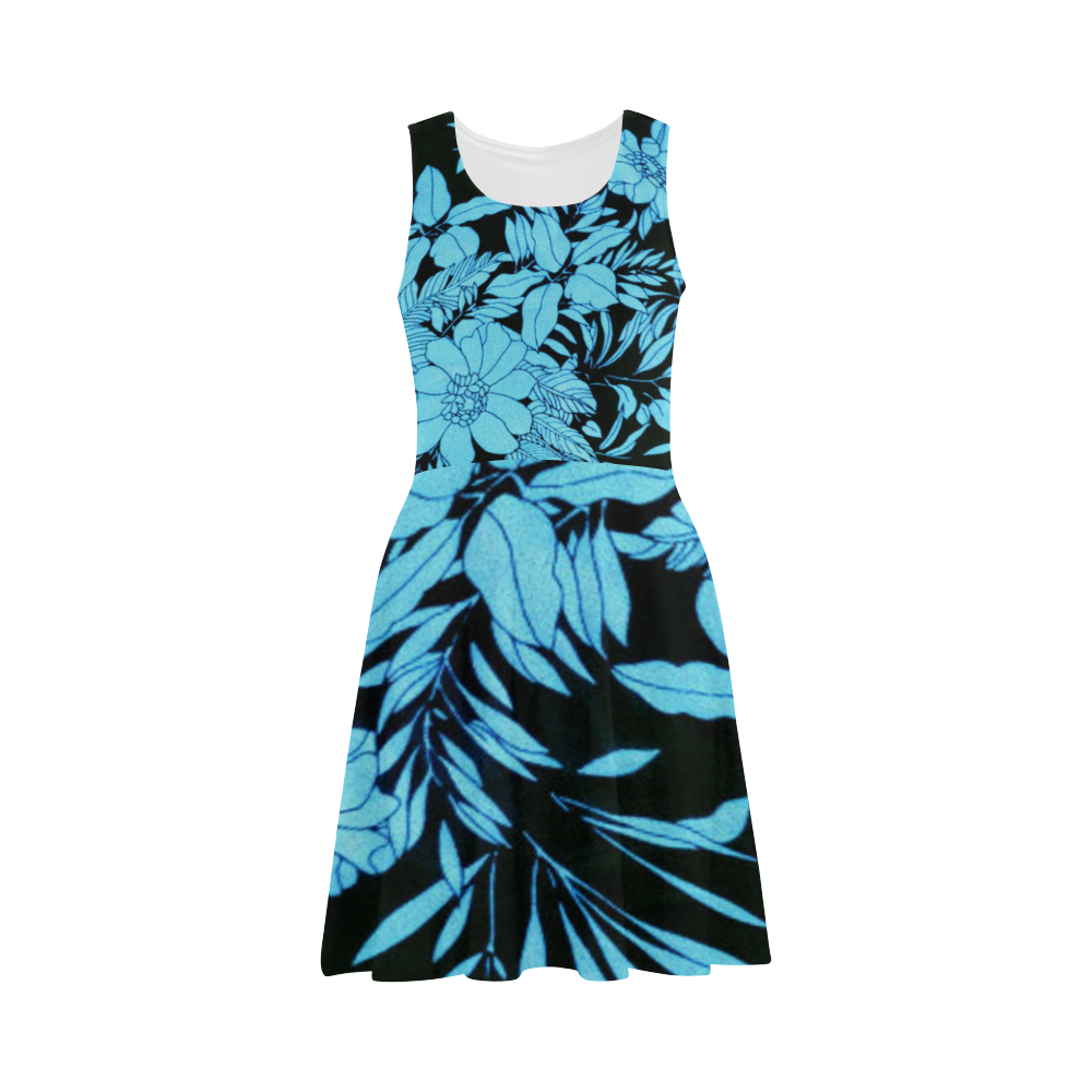 blue floral Atalanta Sundress (Model D04)