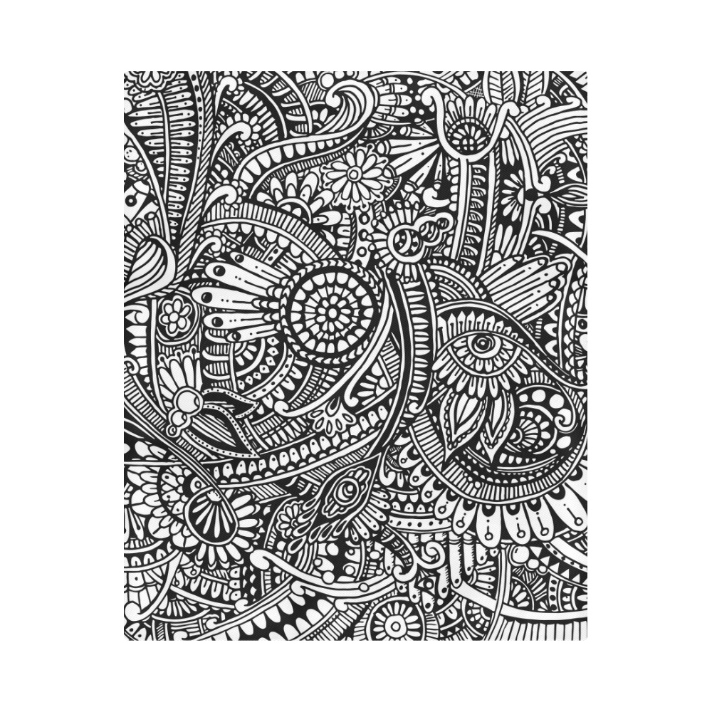 Black & white flower pattern art Duvet Cover 86"x70" ( All-over-print)