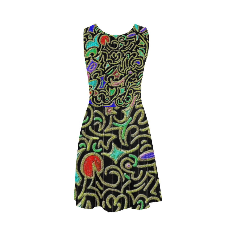 Wacky Retro Swirl Atalanta Sundress (Model D04)