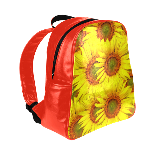 Sunny Sunflowers Multi-Pockets Backpack (Model 1636)