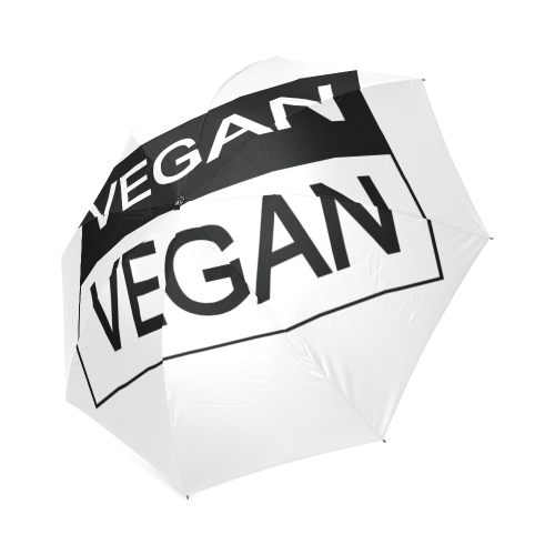 Vegan Black and White Foldable Umbrella (Model U01)