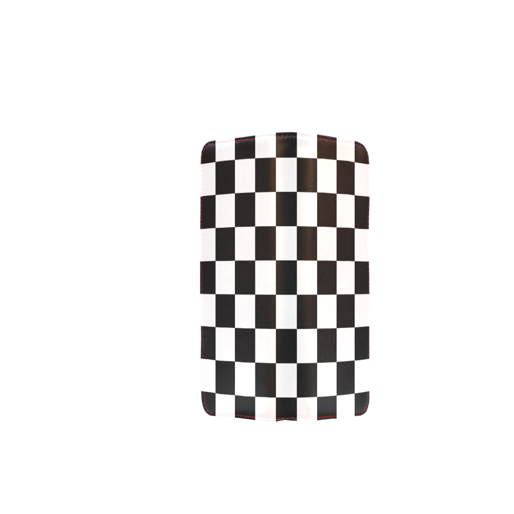 Checkerboard Black and White Women's Clutch Wallet (Model 1637)