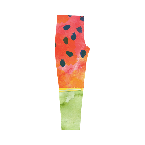 Abstract Watermelon Capri Legging (Model L02)