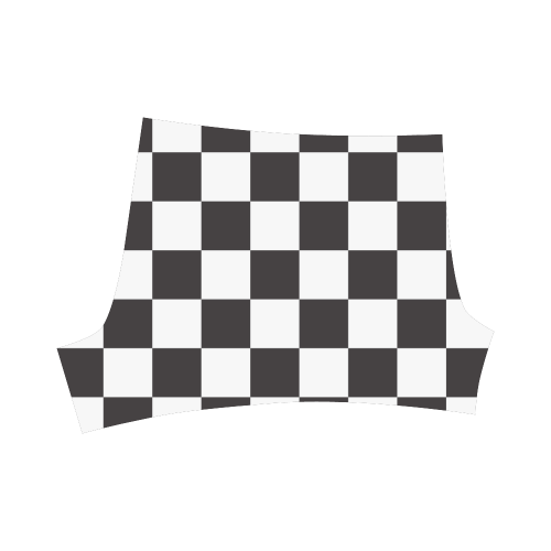 Checkerboard Black and White Squares Briseis Skinny Shorts (Model L04)