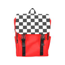 Checkerboard Black and White Casual Shoulders Backpack (Model 1623)