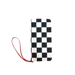Checkerboard Black and White Women's Clutch Wallet (Model 1637)