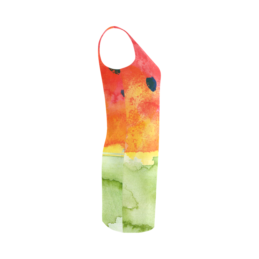 Abstract Watermelon Medea Vest Dress (Model D06)