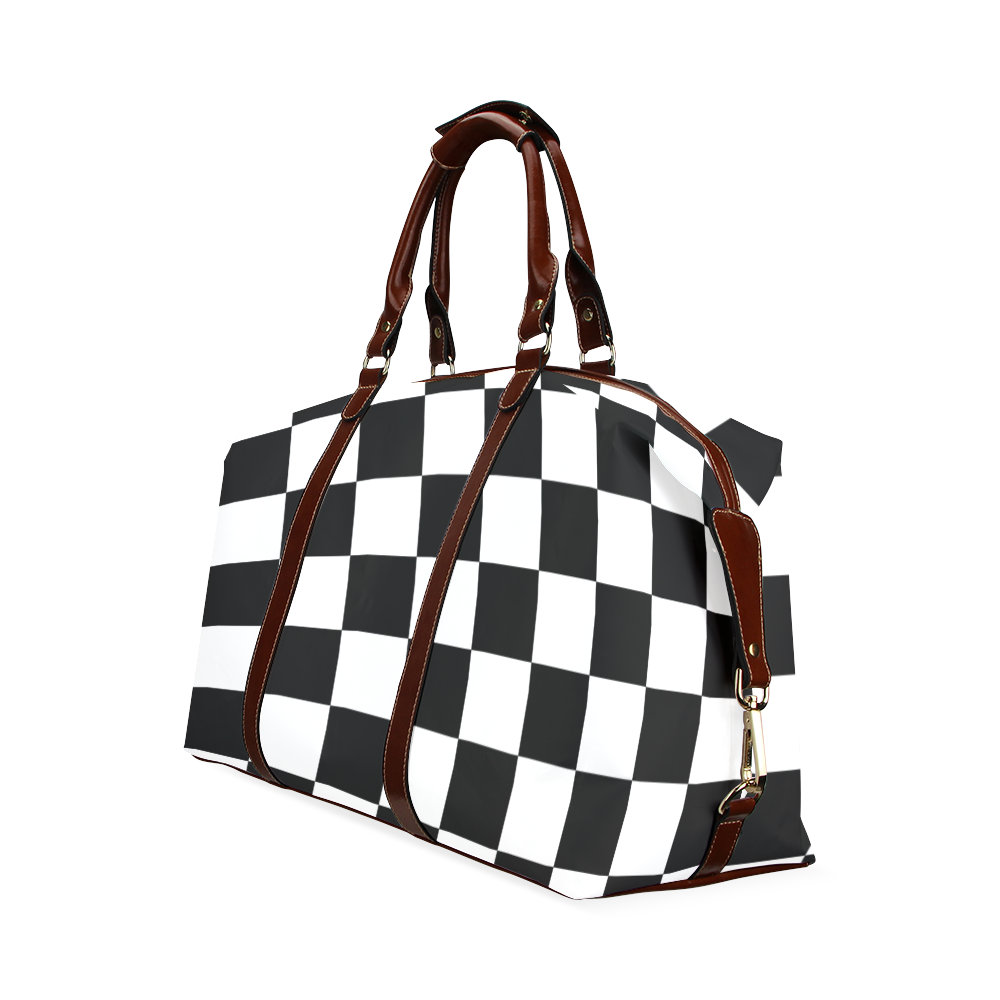 Checkerboard Black and White Classic Travel Bag (Model 1643)