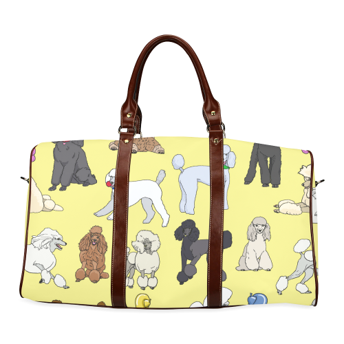poodles sho bag yellow Waterproof Travel Bag/Large (Model 1639)