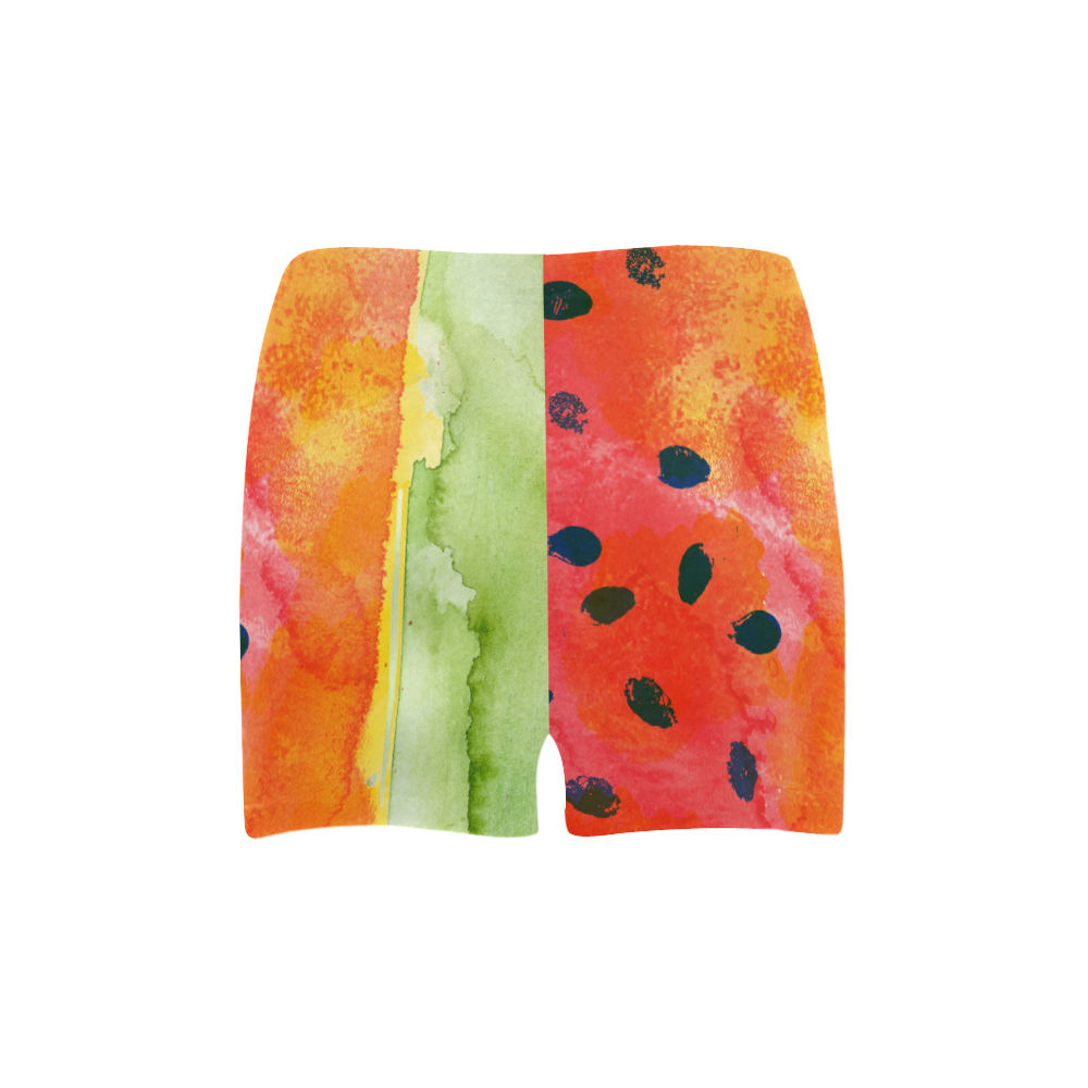 Abstract Watermelon Briseis Skinny Shorts (Model L04)