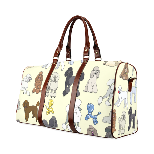 poodles show bag cream Waterproof Travel Bag/Large (Model 1639)