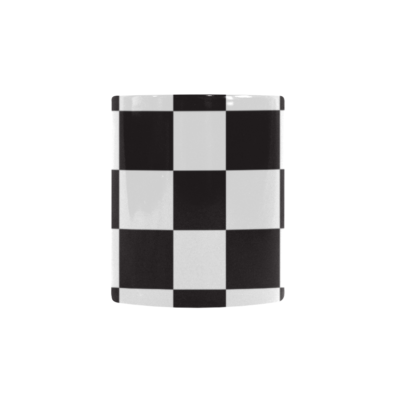 Checkerboard Black and White Squares Custom Morphing Mug