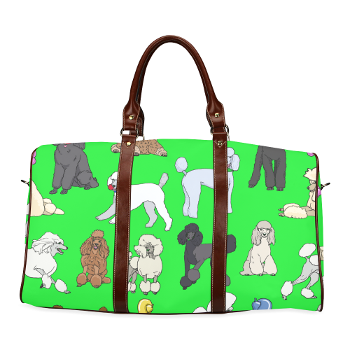 poodles show bag lime Waterproof Travel Bag/Large (Model 1639)