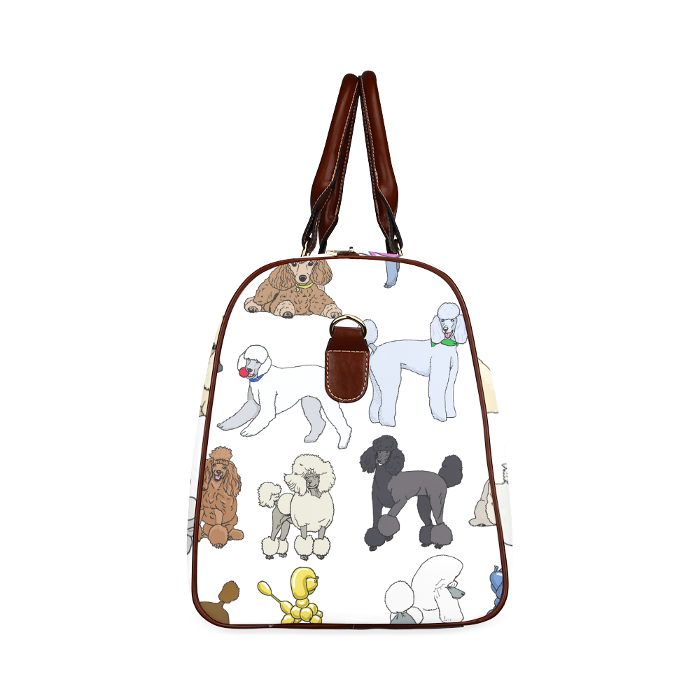 poodles show bag white Waterproof Travel Bag/Large (Model 1639) | ID ...