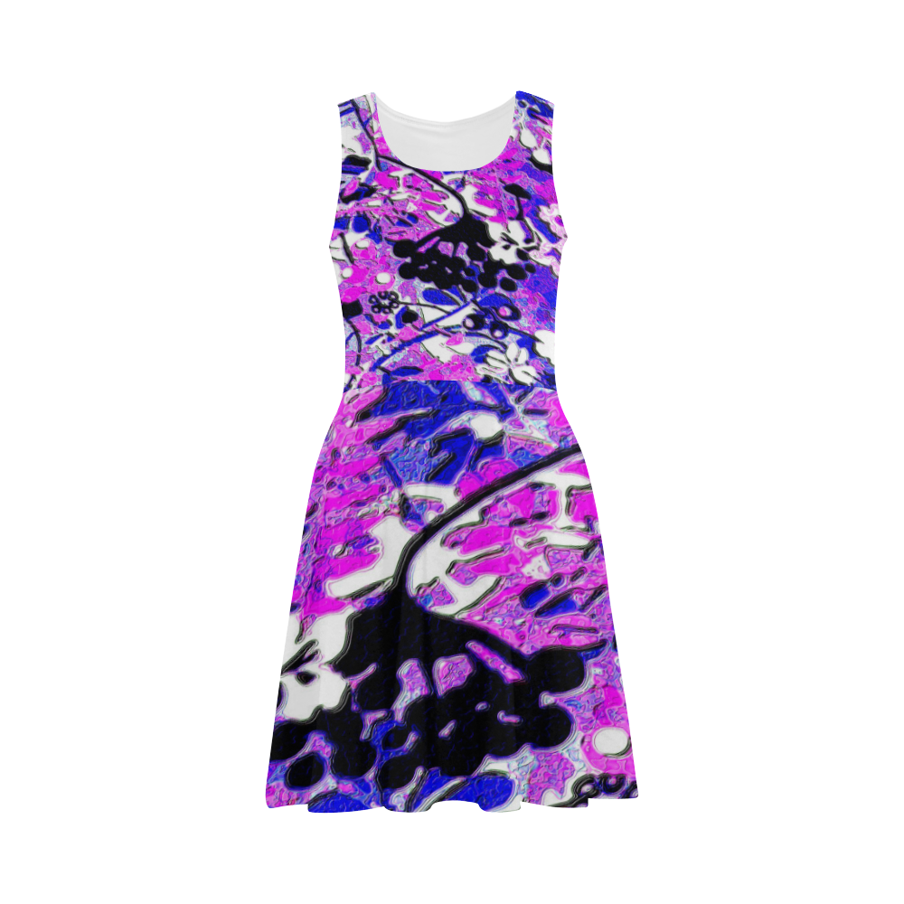 Wacky Retro Abstract Floral Atalanta Sundress (Model D04)