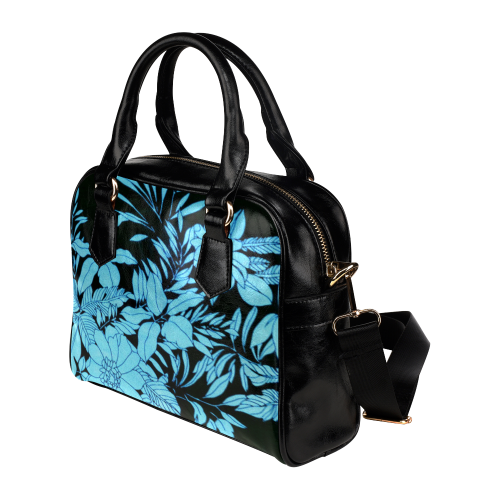 blue floral Shoulder Handbag (Model 1634)