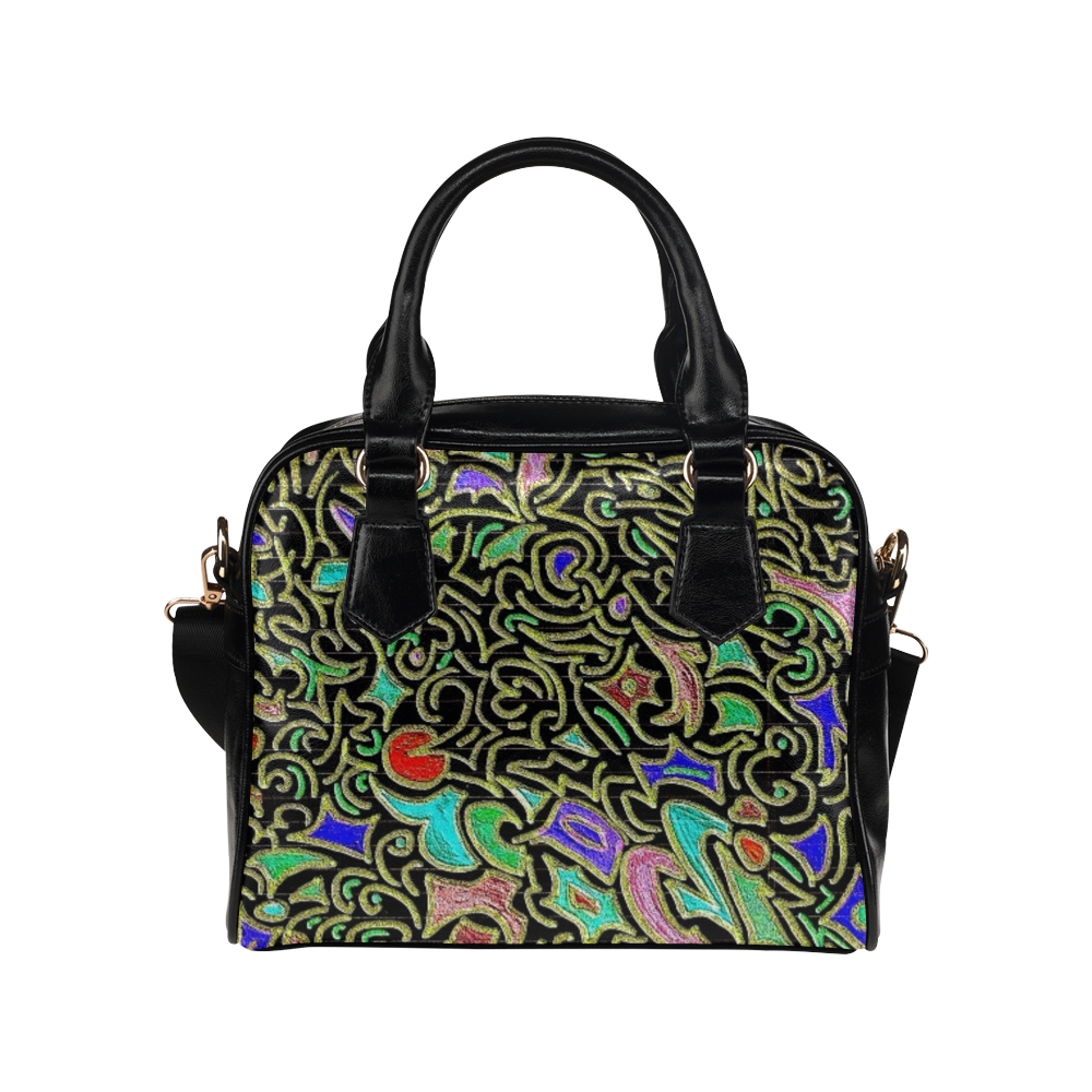 wacky swirl retro Shoulder Handbag (Model 1634)