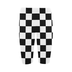 Checkerboard Black and White Hestia Cropped Leggings (Model L03)