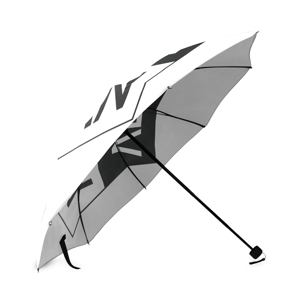 Vegan Black and White Foldable Umbrella (Model U01)
