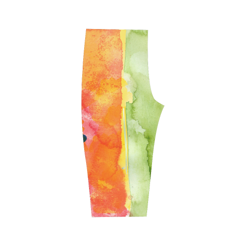 Abstract Watermelon Hestia Cropped Leggings (Model L03)