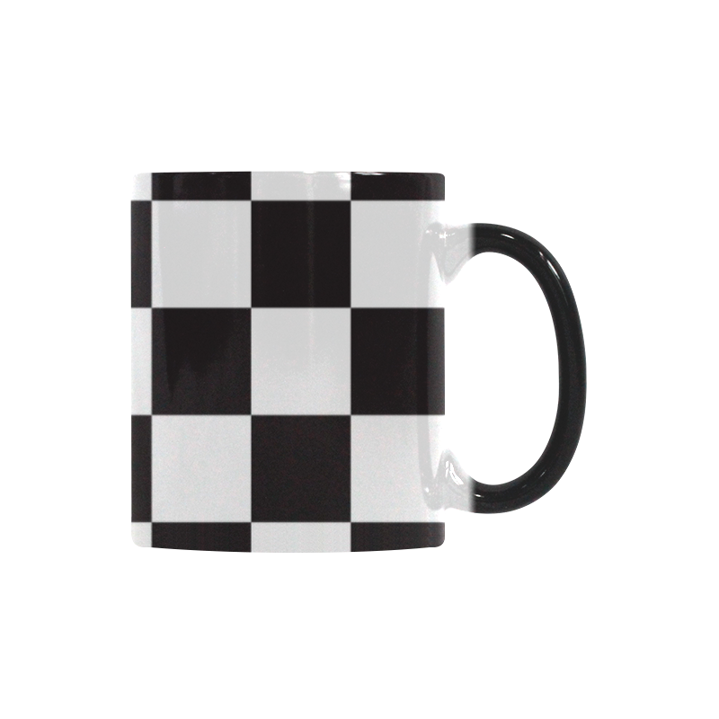 Checkerboard Black and White Squares Custom Morphing Mug