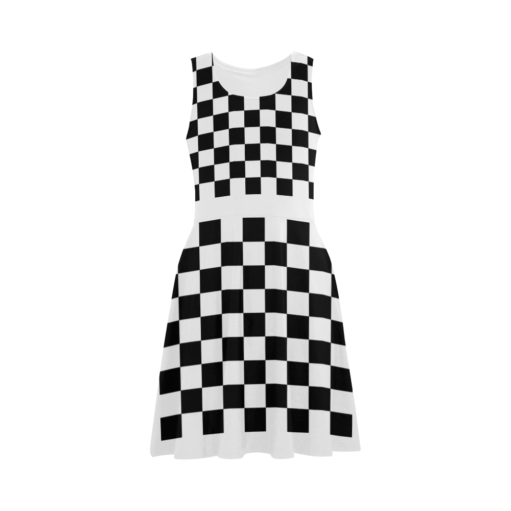Checkerboard Black and White Atalanta Sundress (Model D04)