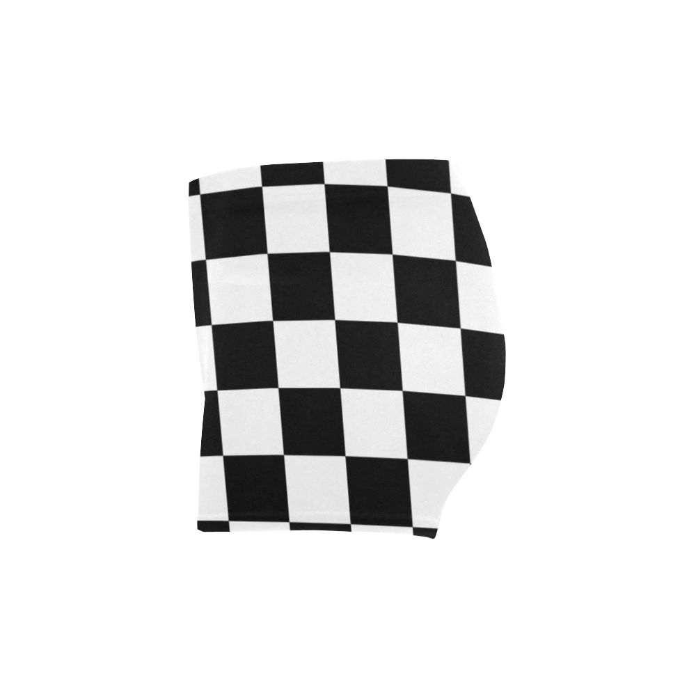 Checkerboard Black and White Briseis Skinny Shorts (Model L04)