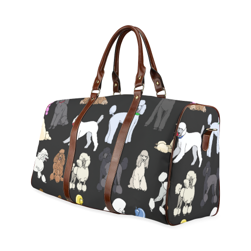 poodles show bag black Waterproof Travel Bag/Large (Model 1639)