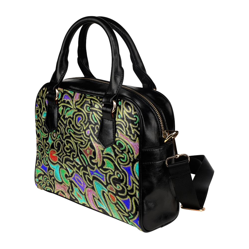 wacky swirl retro Shoulder Handbag (Model 1634)