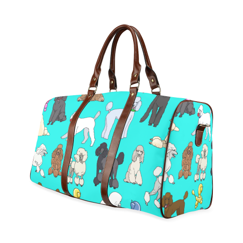 poodles show bag aqua Waterproof Travel Bag/Large (Model 1639)