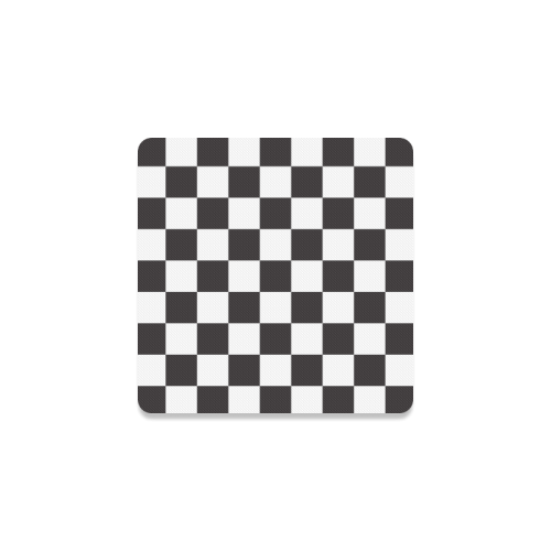 Checkerboard Black and White Squares Square Coaster
