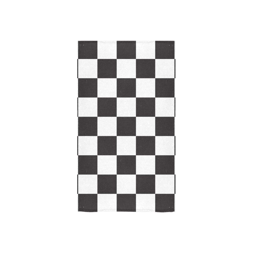 Checkerboard Black and White Squares Custom Towel 16"x28"