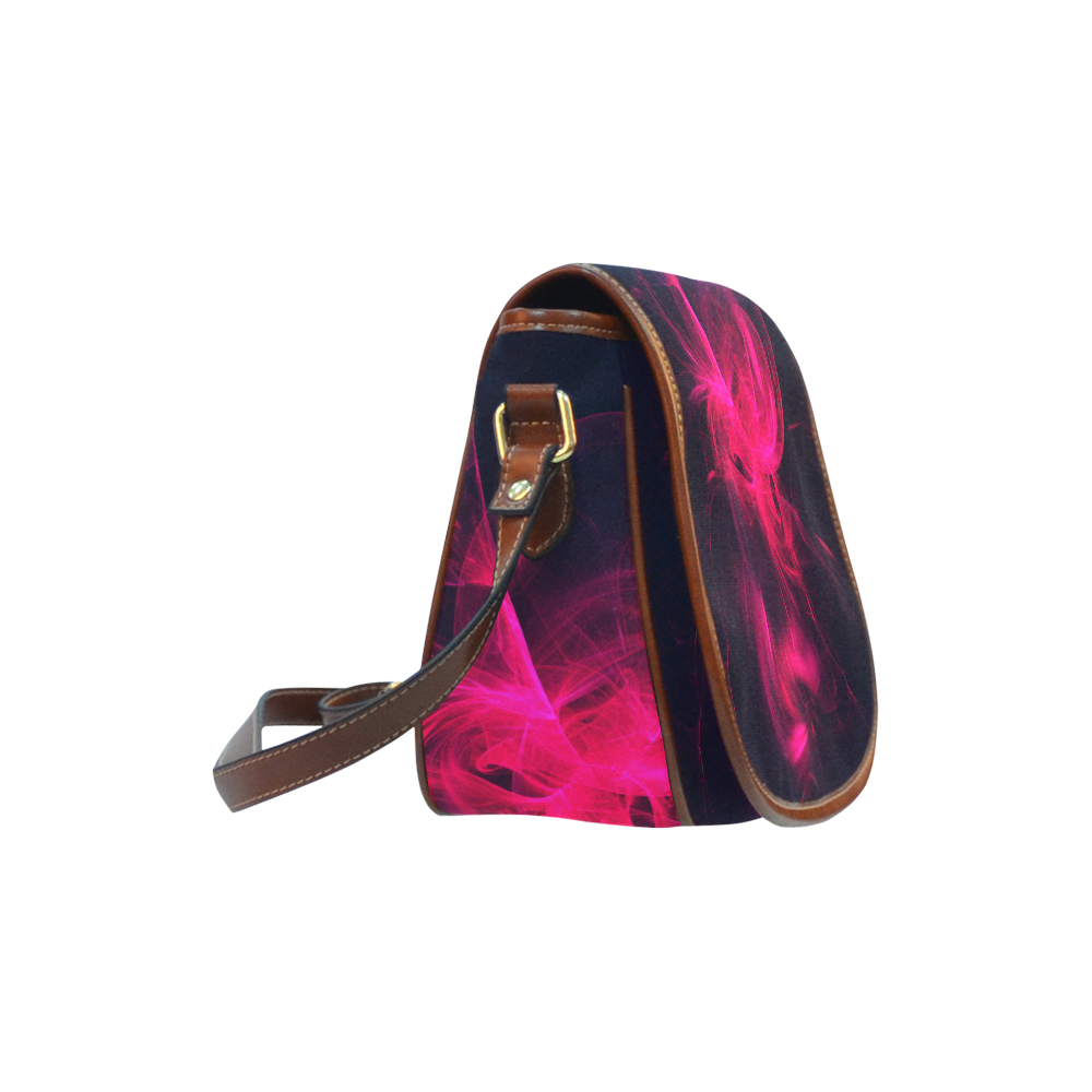 Pink Flame Fractal Saddle Bag/Small Saddle Bag/Small (Model 1649) Full Customization