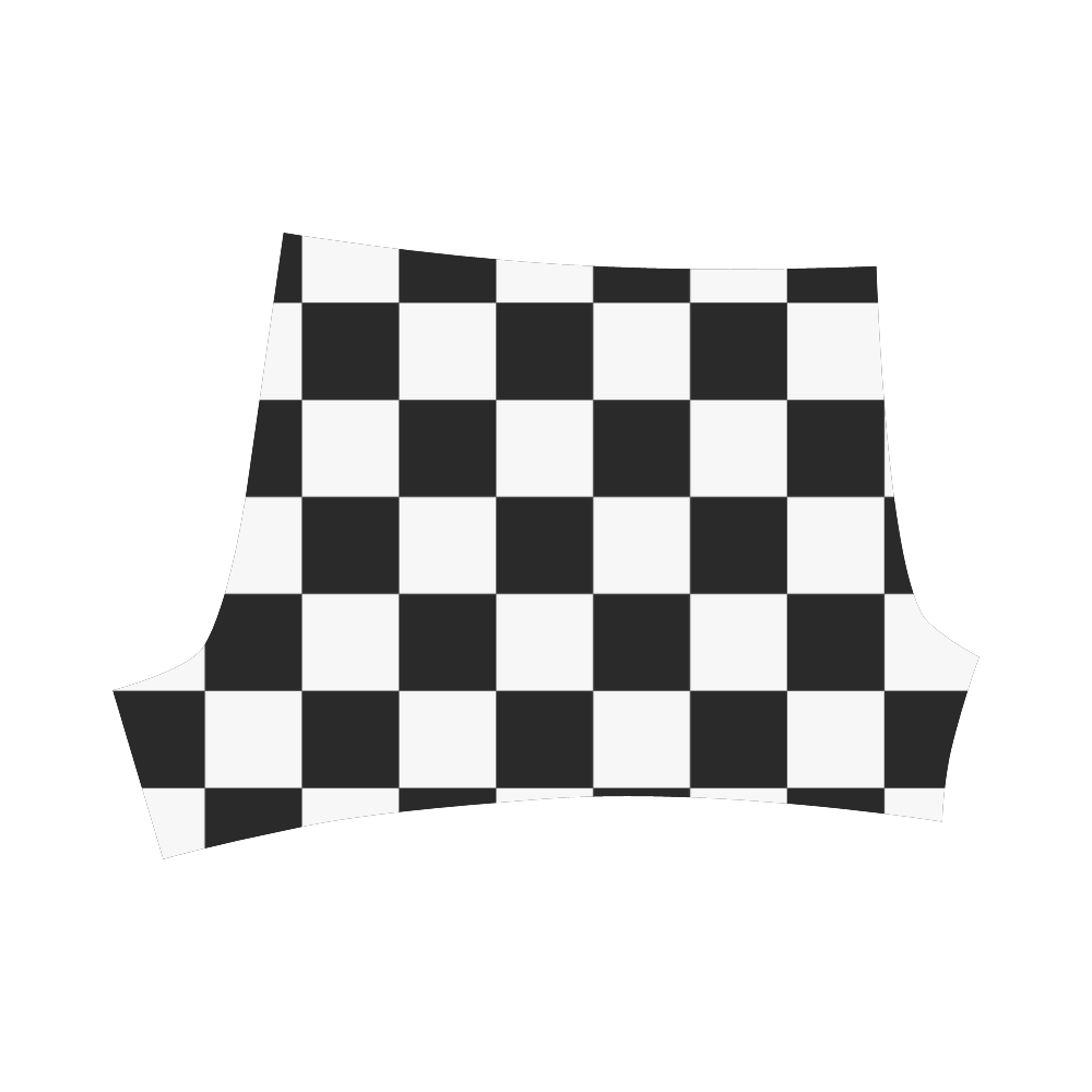 Checkerboard Black and White Briseis Skinny Shorts (Model L04)