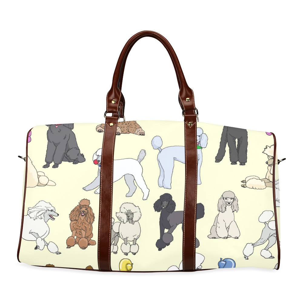 poodles show bag cream Waterproof Travel Bag/Large (Model 1639)
