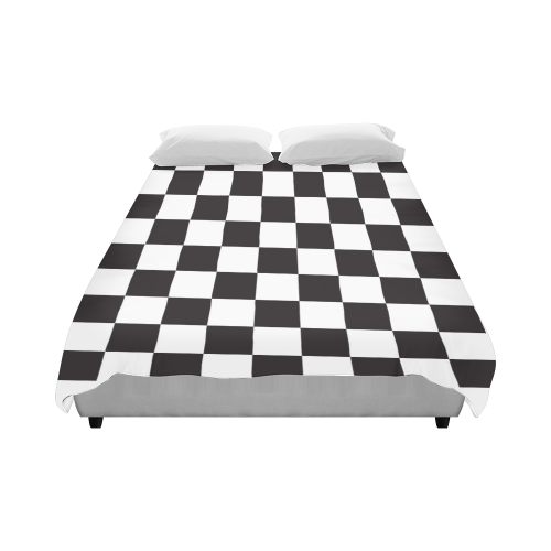 Checkerboard Black and White Squares Duvet Cover 86"x70" ( All-over-print)