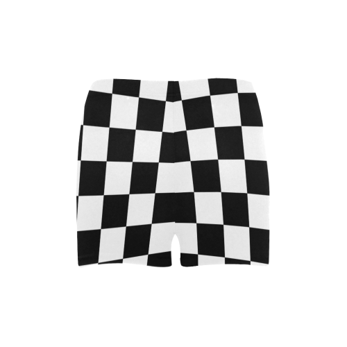 Checkerboard Black and White Briseis Skinny Shorts (Model L04)