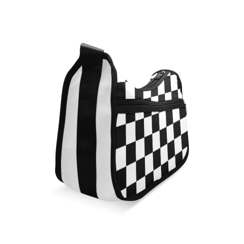 Checkerboard Black and White Crossbody Bags (Model 1616)
